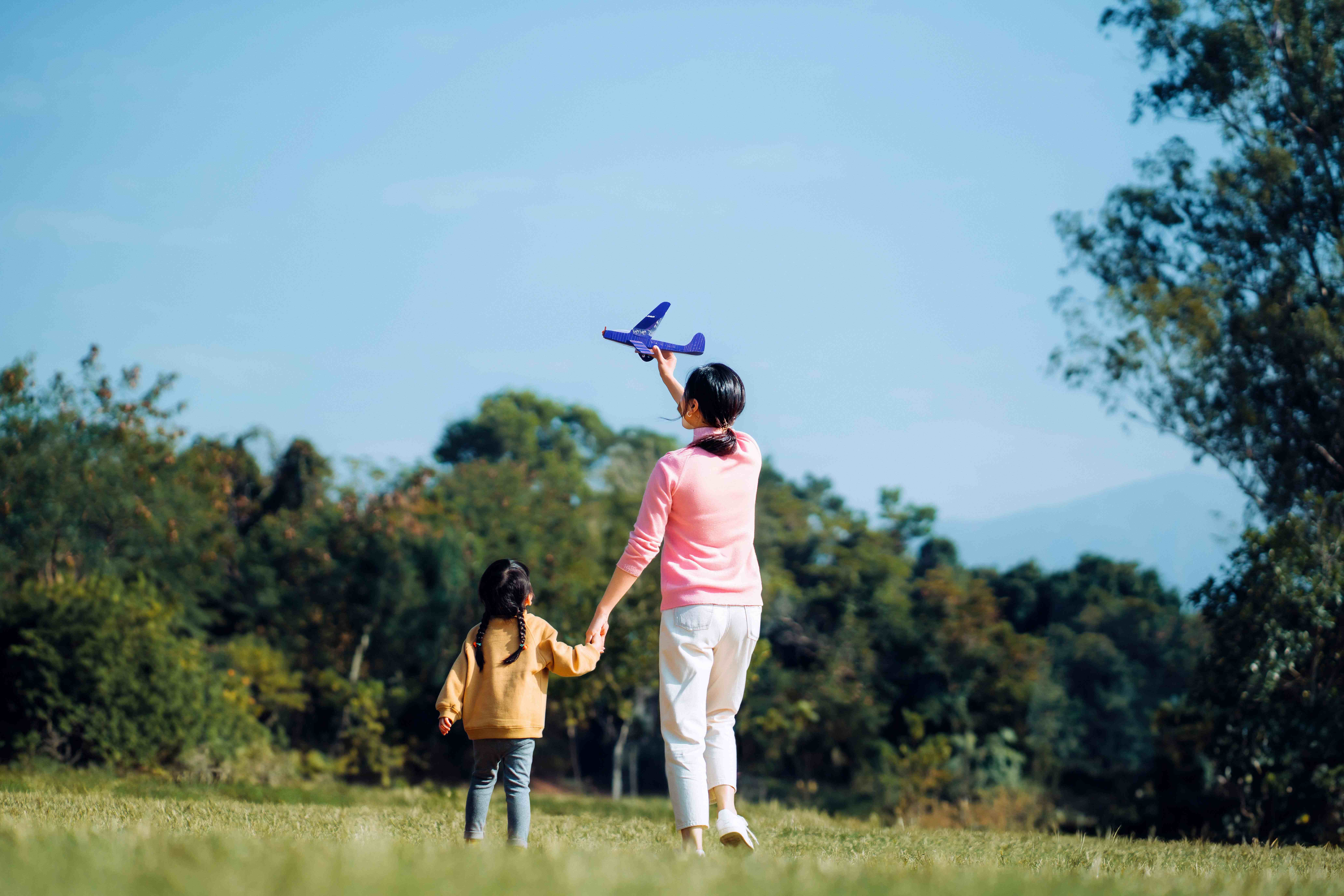 Mother and child with a kite