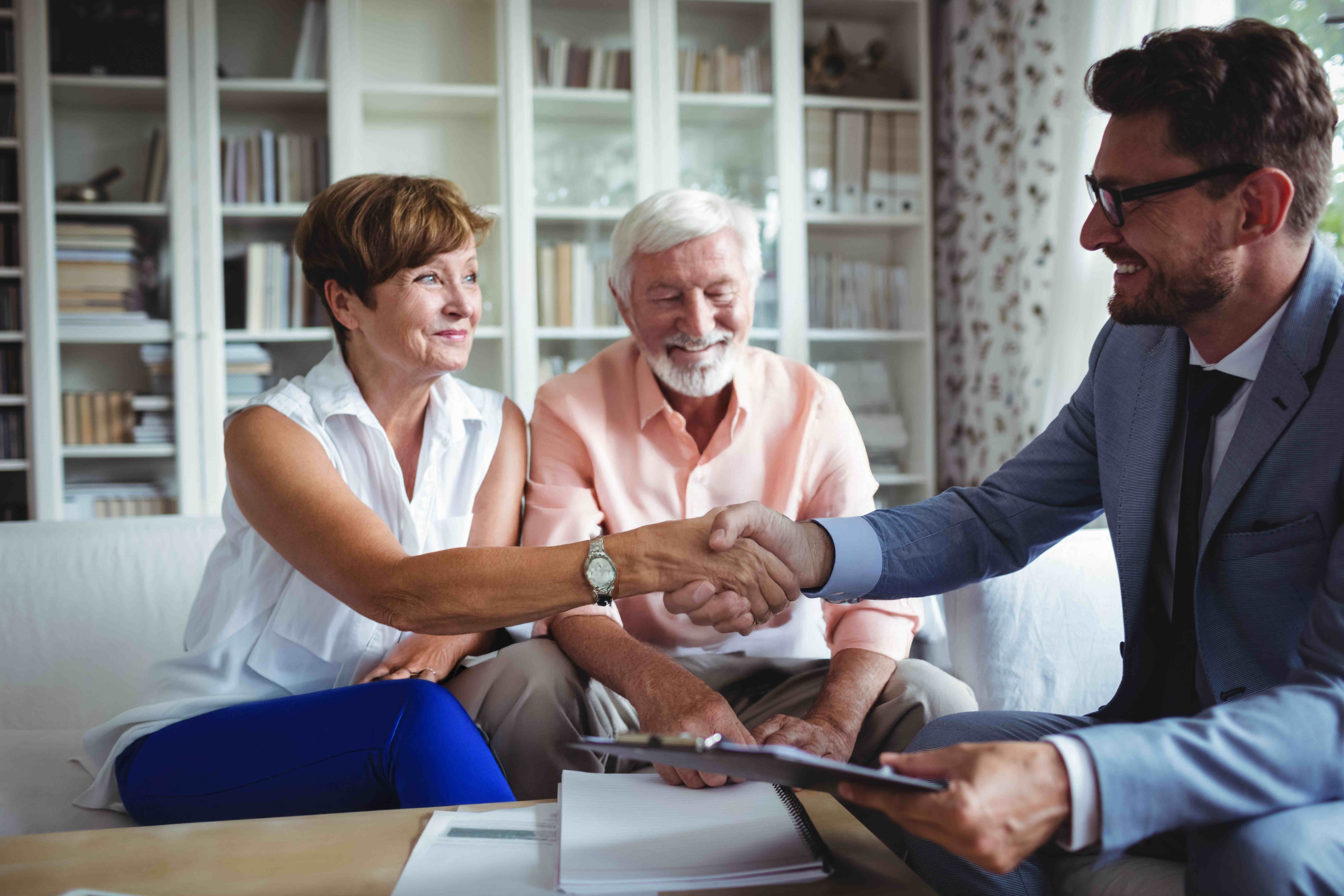 Couple getting help from an adviser
