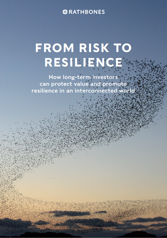The front cover of Rathbones' "From risk to resilience" report
