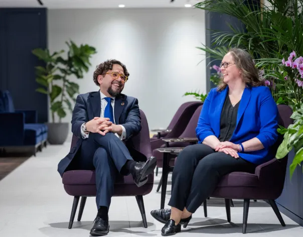 Helen Wilson and Victor Riega in Rathbones' London office