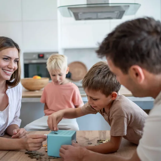 Family cooking together