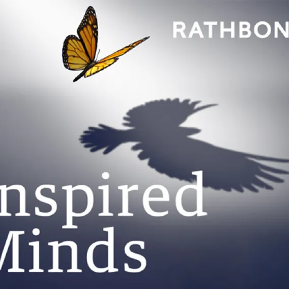 The Inspired MInds podcast tile, featuring a butterfly giving off the shadow of a bird