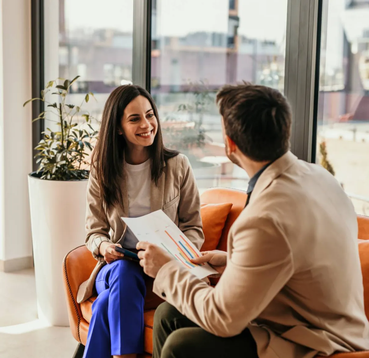 An investment manager meets with their client