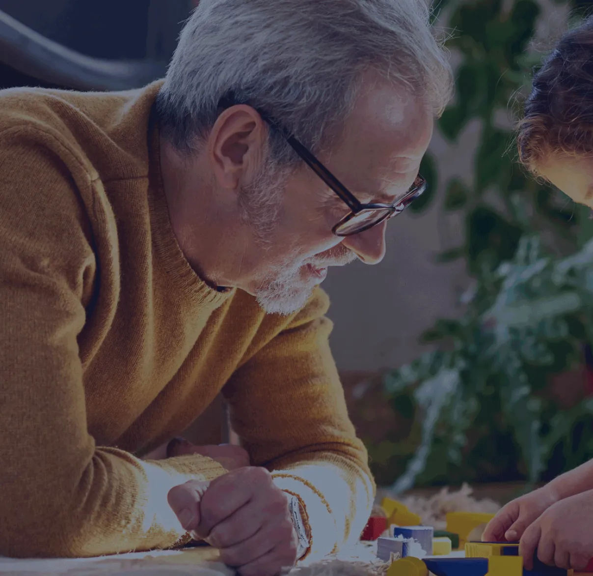 Man and girl drawing