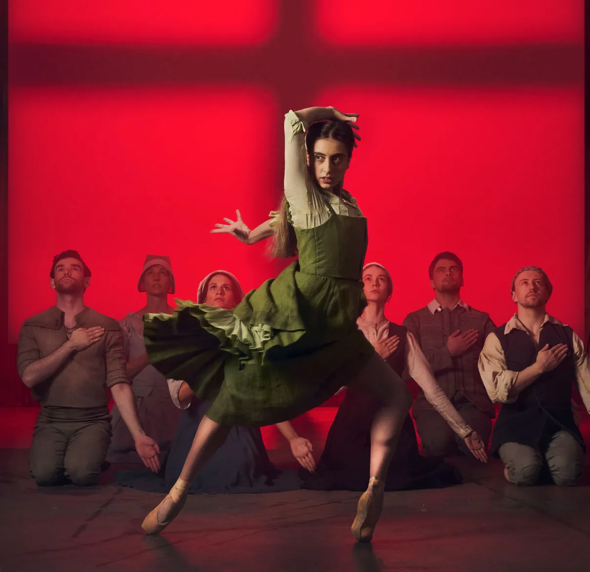 A lead dancer dances during Scottish Ballet's performance of "The Crucible"