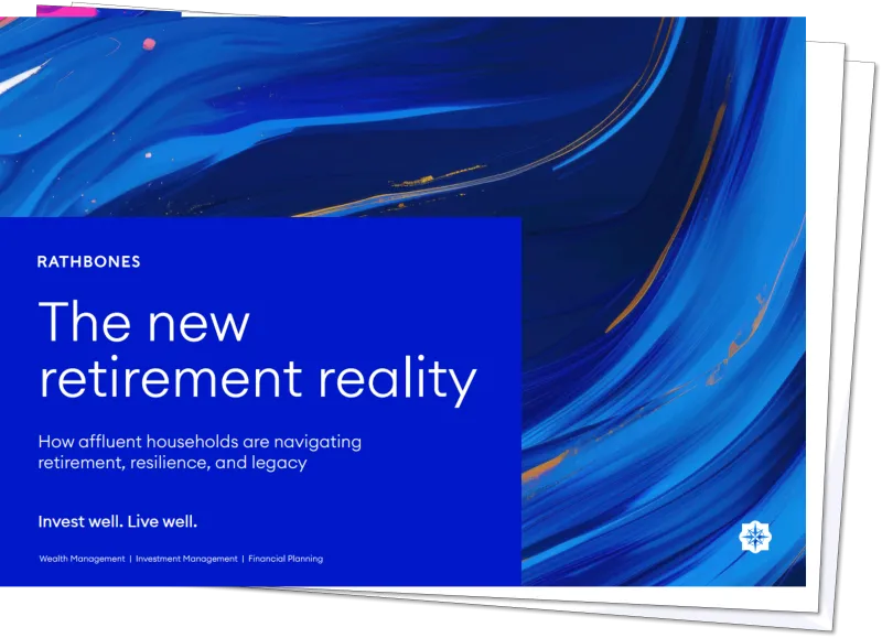 The cover page of Rathbones' 'The new retirement reality' report