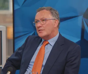 Picture of Tom Carroll, CEO, during episode of Asset TV CEO forum 