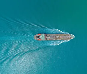Cargo ship from above