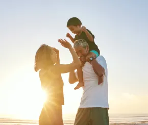 Family at the beach