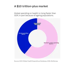 Breakdown of different types of spending on health globally