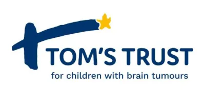 The logo of the Tom's Trust for children with train tumours charity