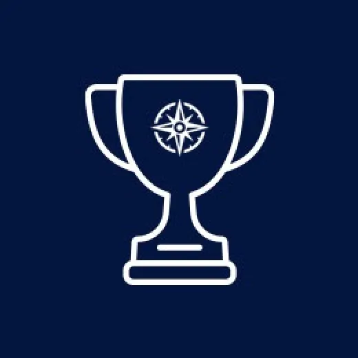 Trophy icon with dark blue background