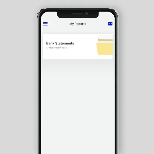 A view of the MyRathbones app showing the documents and reports a user can access and download