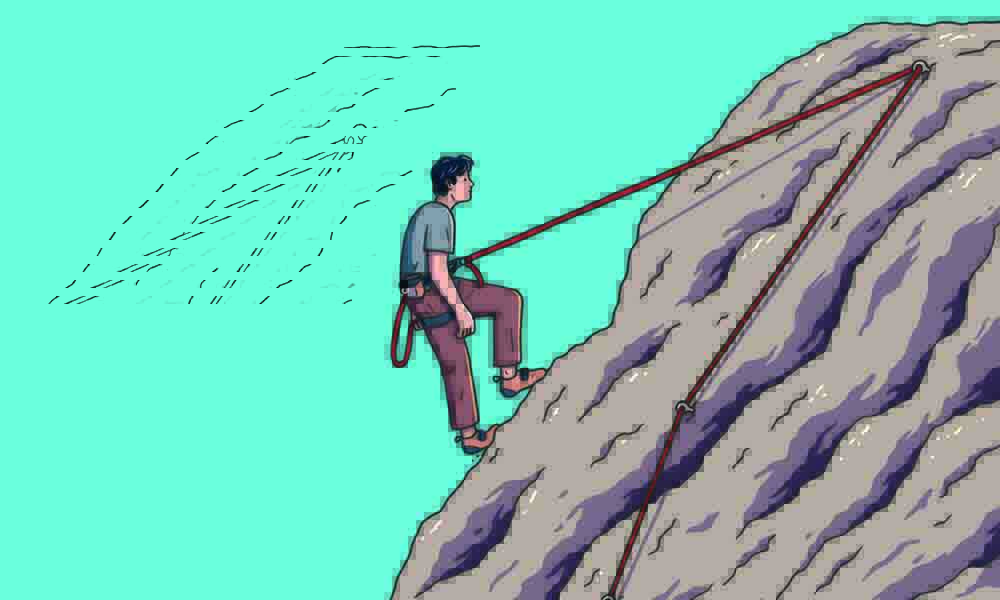 Person rock climbing