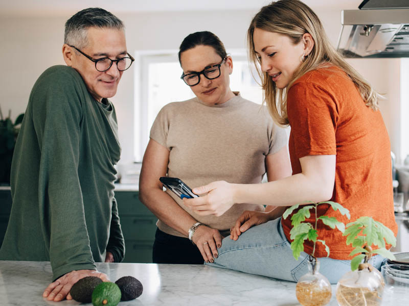 Family in kitchen